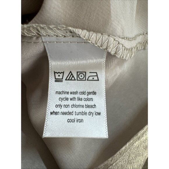 Linea Donatella Women's M Gold Shimmer Satin Nighty Nightgown Short NWT 9097 - Picture 10 of 11